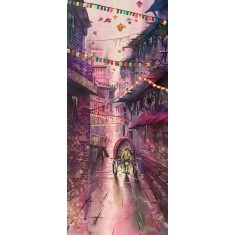 Aisha Khan, 10 x 22 Inch, Watercolor on Paper, Cityscape Painting, AC-AHK-020